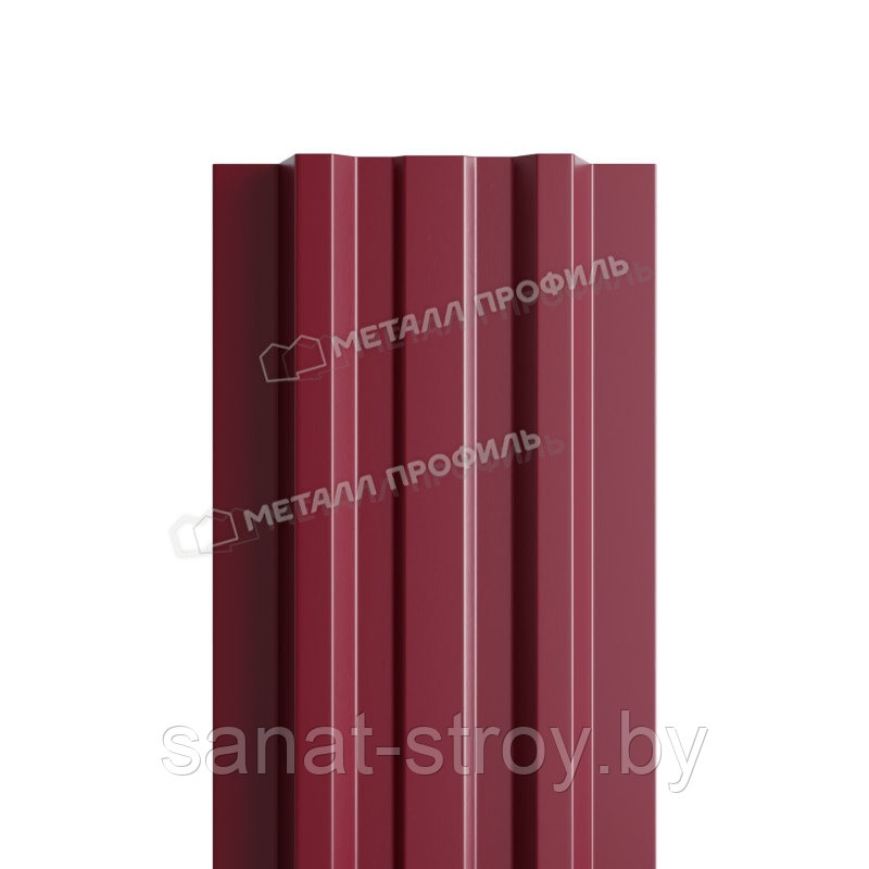 Штакетник металлический МП LАNE-T 16,5х99 (PURMAN-20-3005-0.5) RAL 3005 Красное вино - фото 1 - id-p174769352