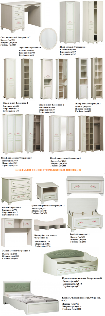 Шкаф для одежды Флоренция-6 (вудлайн кремовый) фабрика Олмеко - фото 8 - id-p174769755