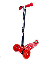 Самокат Scooter Макси до 80 кг на широких колесах Человек паук