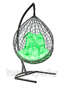 Подвесное кресло-кокон Liverpool черный кокон + зеленая подушка