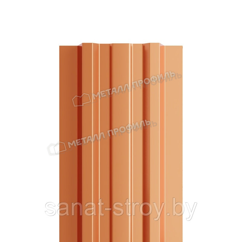 Штакетник металлический МП LАNE-T 16,5х99 (AGNETA-20-Copper\Copper-0.5) - фото 1 - id-p174777372