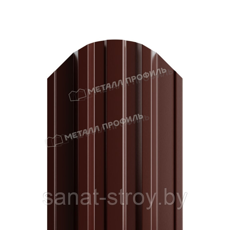 Штакетник металлический МП TRAPEZE-O 16,5х118 (ПЭ-01-8017-0.4) RAL 8017 Коричневый шоколад - фото 1 - id-p174779083