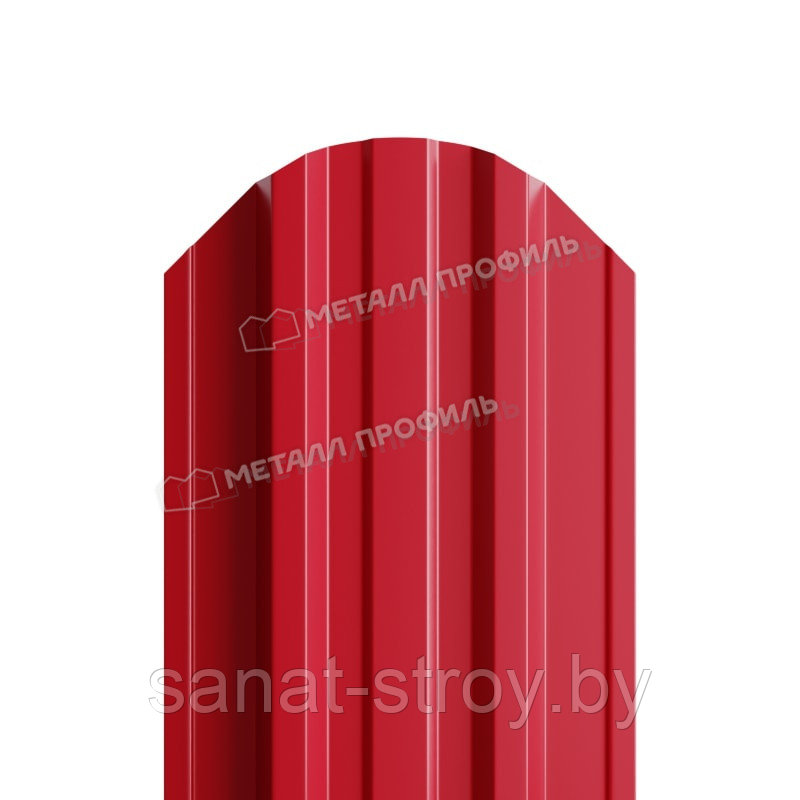 Штакетник металлический МП TRAPEZE-O 16,5х118 (ПЭ-01-3003-0.45)  RAL 3003 Красный рубин
