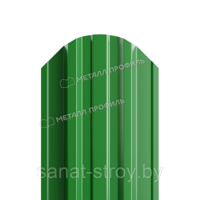 Штакетник металлический МП TRAPEZE-O 16,5х118 (ПЭ-01-6002-0.45) RAL 6002 Зеленый лист - фото 1 - id-p174782373
