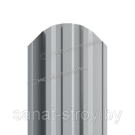 Штакетник металлический МП TRAPEZE-O 16,5х118 (ПЭ-01-7004-0.45) RAL 7004 Серый, фото 2
