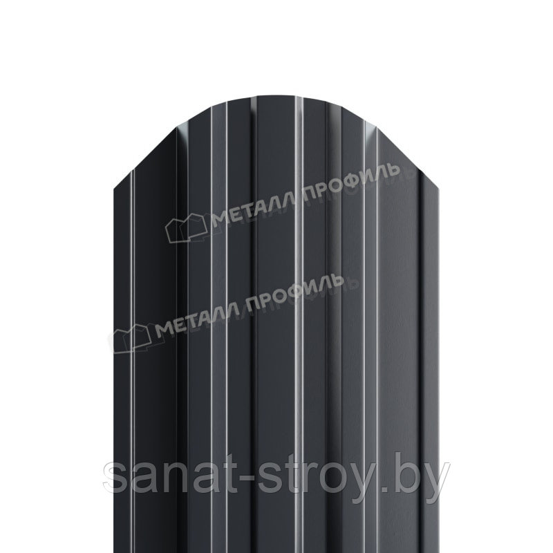 Штакетник металлический МП TRAPEZE-O 16,5х118 (ПЭ-01-7024-0.45)  RAL 7024 Серый графит