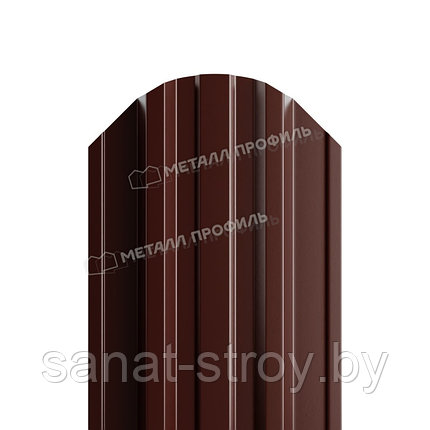 Штакетник металлический МП TRAPEZE-O 16,5х118 (ПЭ-01-8017-0.45)  RAL 8017 Коричневый шоколад, фото 2