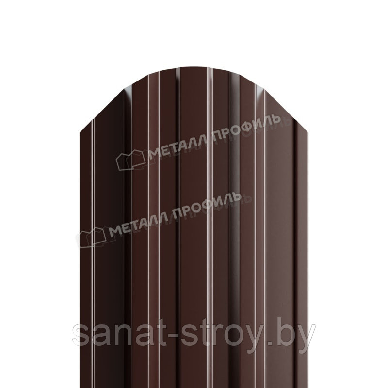 Штакетник металлический МП TRAPEZE-O 16,5х118 (ПЭ-01-32-0.45) RR 32 Темно-коричневый