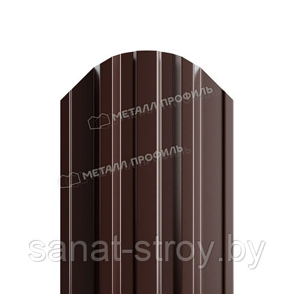 Штакетник металлический МП TRAPEZE-O 16,5х118 (ПЭ-01-32-0.45) RR 32 Темно-коричневый, фото 2