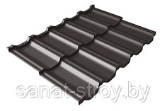 Металлочерепица модульная Kvinta Uno Grand Line c 3D резом 0,5 Quarzit Cuprum Steel RR 32 Темно-коричневый