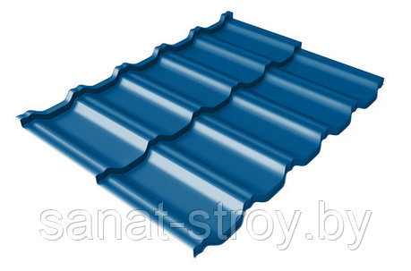 Металлочерепица модульная квинта Uno Grand Line c 3D резом 0,5 Satin RAL 5005 Сигнальный синий, фото 2
