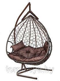 Подвесное кресло-кокон DUBLIN коричневый кокон + шоколад подушка