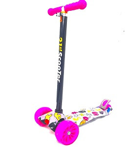 Самокат детский NB14B Maxi print широкие колеса розовый си - фото 1 - id-p174796999