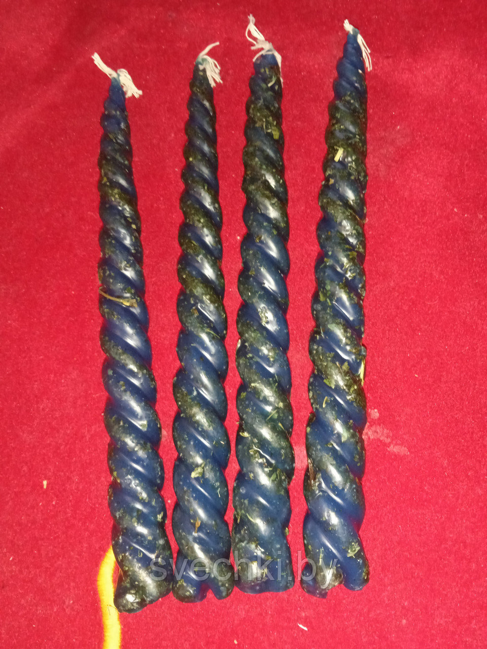 Свеча "Скрутка" запечатанная с травами синяя - фото 1 - id-p174798434