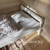 Односпальная кровать «Малыш» из массива сосны белый воск с бортиком, фото 2