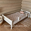 Односпальная кровать «Малыш» из массива сосны белый воск с двумя бортиками, фото 4