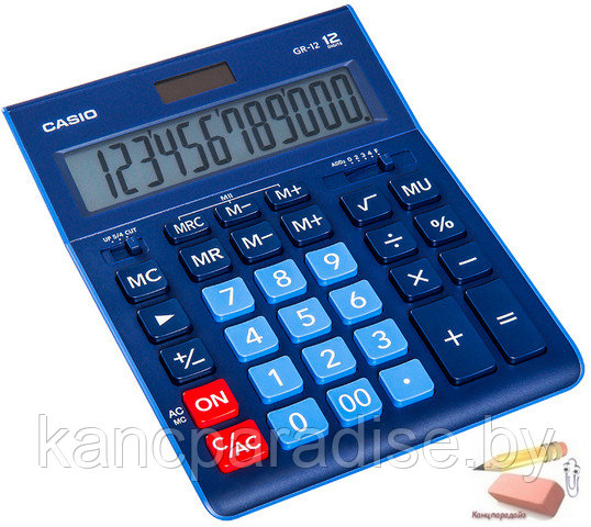 Калькулятор Citizen Casio GR-12C-LB-W-EP, 12-разрядный, синий - фото 1 - id-p174798473