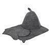 Набор 3 предмета (шапка,коврик,рукавица) серый Hot Pot арт.41184 - фото 1 - id-p100250100