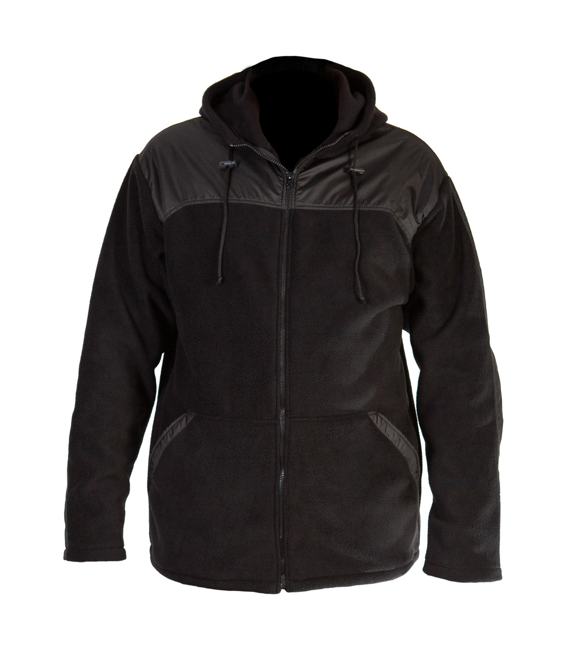 Куртка из флиса на молнии, размер XXL, цвет черный