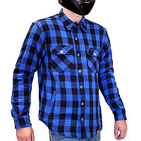Моторубашка MCP мужская Rebel Full kevlar  (Черно-светло-синий) M, фото 1