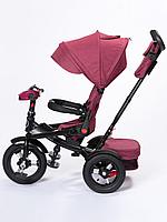 Трехколесный велосипед трансформер Kids Trike Lux Comfort,надувные колеса 12/10, арт. 6088 пурпурный