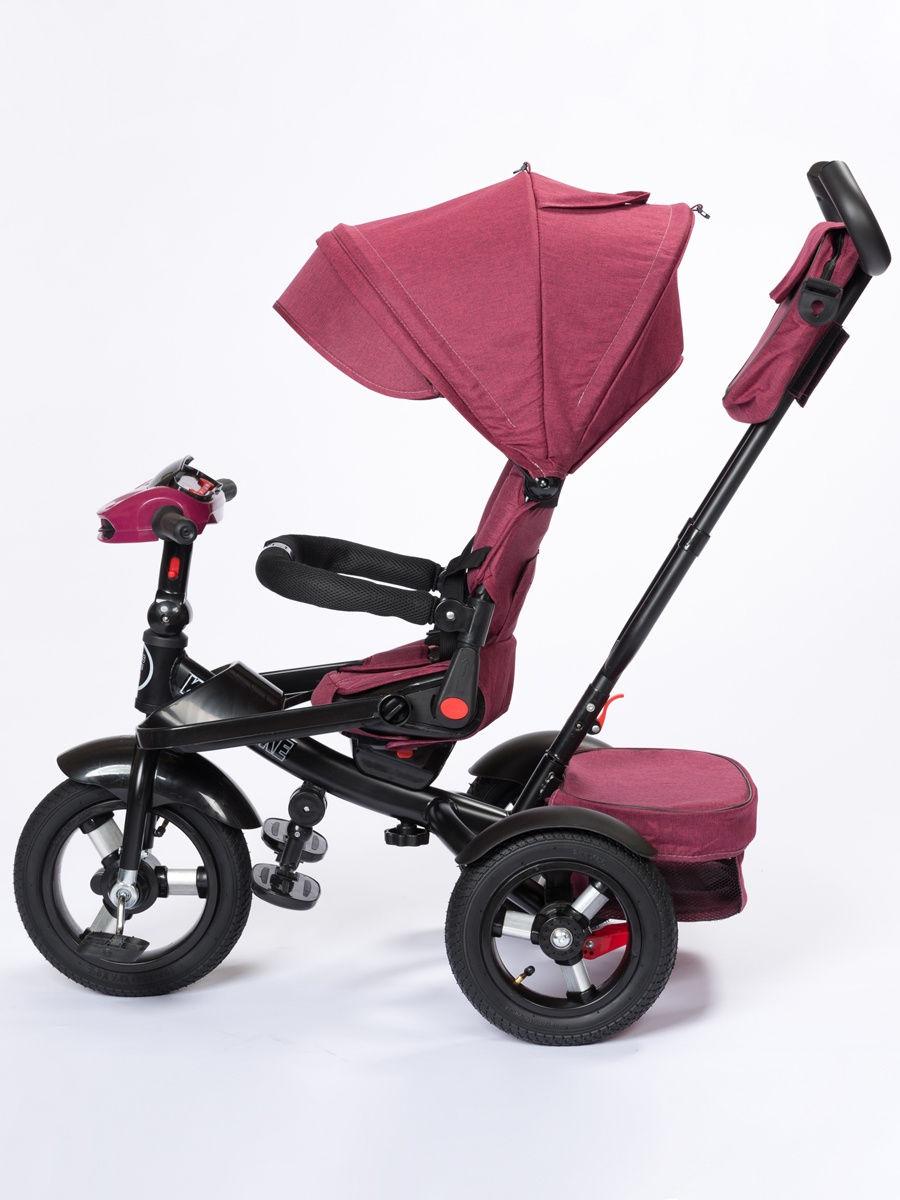 Трехколесный велосипед трансформер Kids Trike Lux Comfort,надувные колеса 12/10, арт. 6088 пурпурный