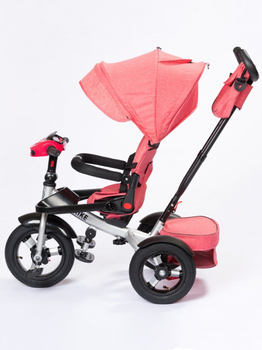 Трехколесный велосипед трансформер Kids Trike Lux Comfort,надувные колеса 12/10, арт. 6088 розовый