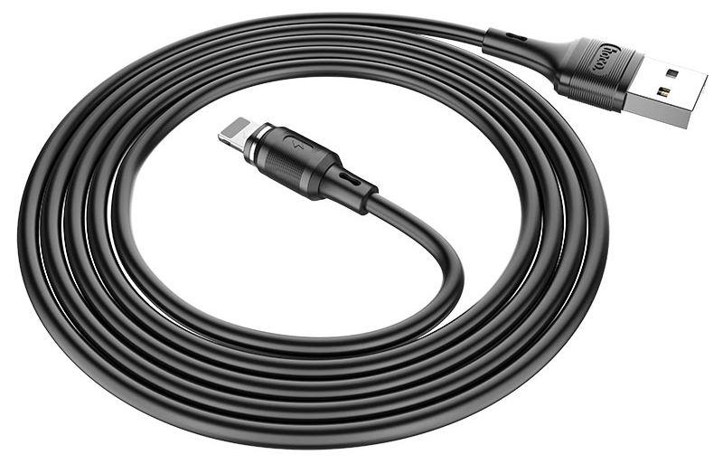 Зарядный магнитный USB дата кабель HOCO X52 Lightning, 2.4A, 1м, черный 556038 - фото 2 - id-p174828212