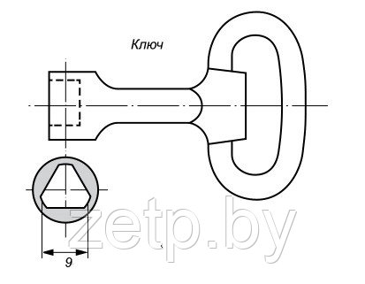 Ключ треугольный для электрощита 9х9х9 мм - фото 2 - id-p79476948