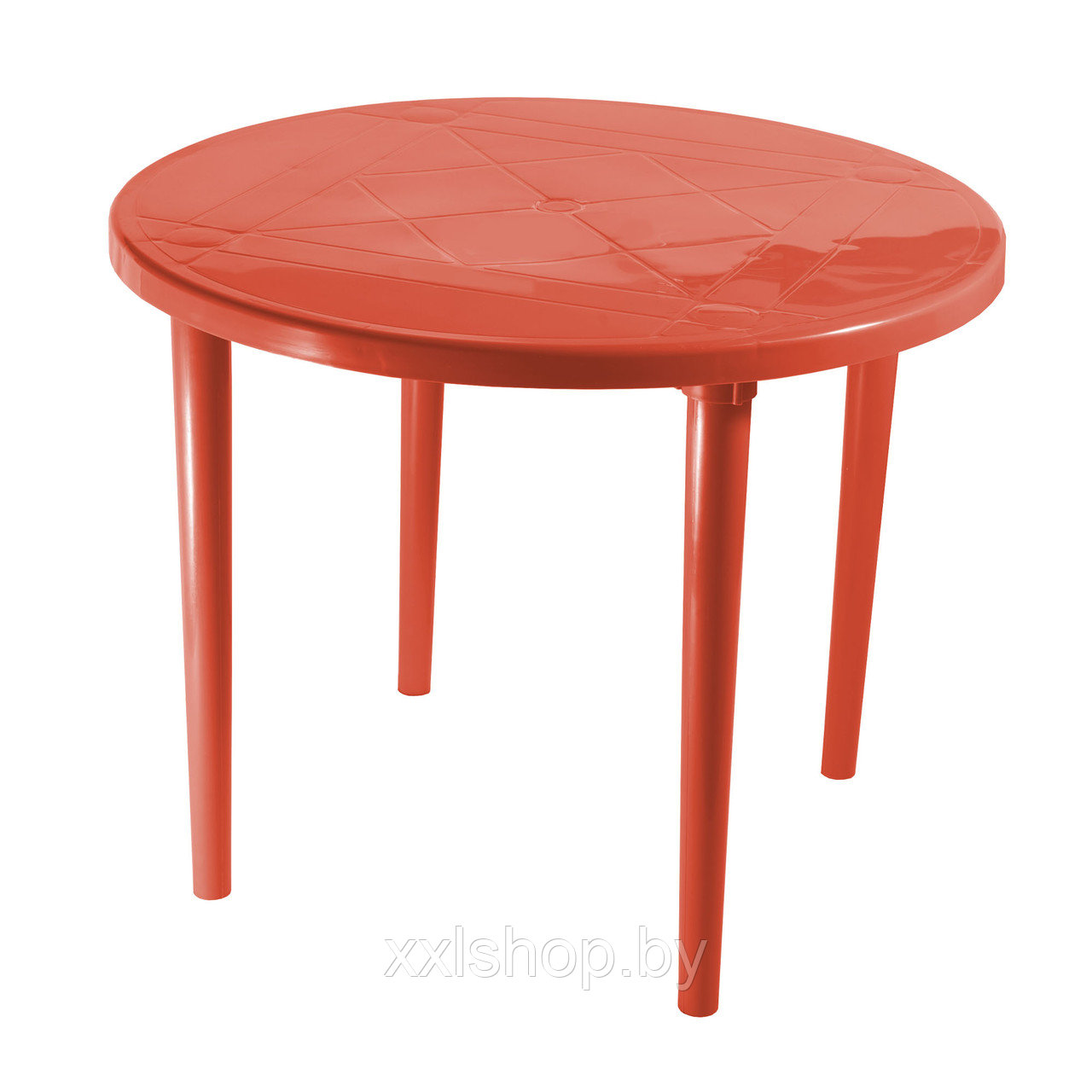 Стол пластиковый круглый (красный)