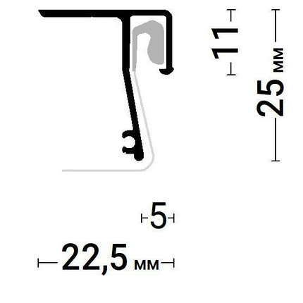 Теневой профиль EURO 3, потолочный, фото 2
