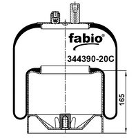 Пневморессора (4390) со стаканом 344390-20C FABIO