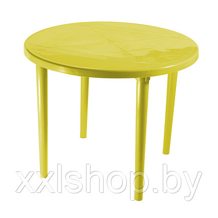 Стол пластиковый круглый (желтый), фото 2