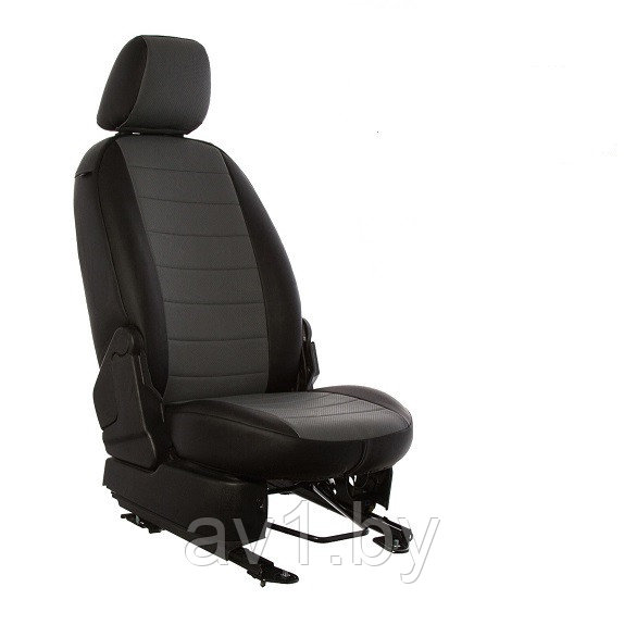 Чехлы на сиденья Nissan Almera G15 (2013-) / Ниссан Альмера G15 (черный + серая вставка) - фото 1 - id-p174362483
