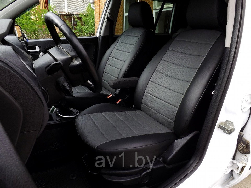 Чехлы на сиденья Audi A4 B5 (1994-2001) / Ауди (черный + серая вставка) - фото 3 - id-p174362857