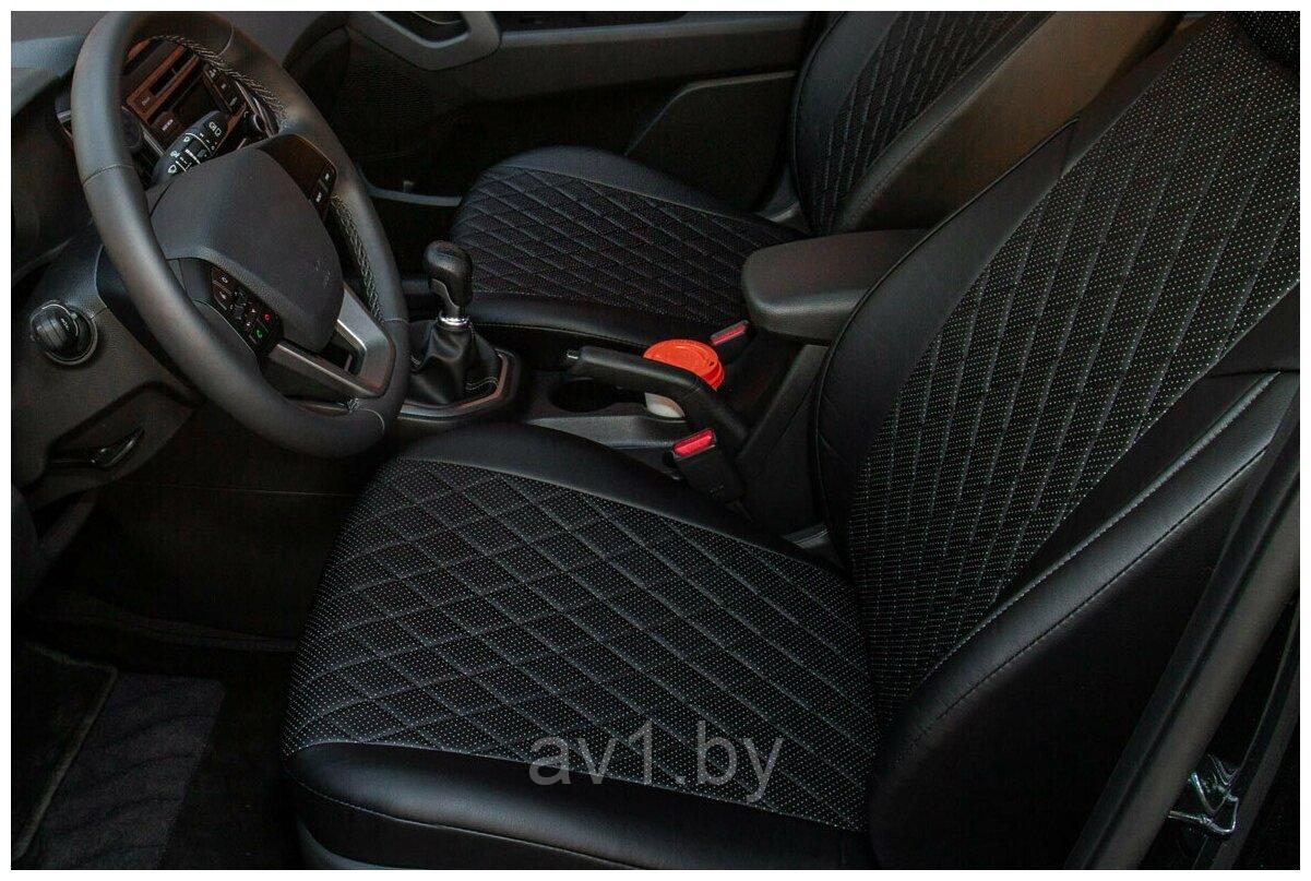 Чехлы на сиденья Audi A4 B5 (1994-2001) / Ауди (черный + вставка РОМБ) - фото 2 - id-p174364876