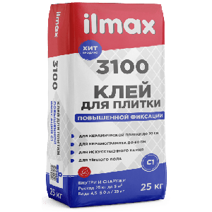 Клей для плитки повышенной фиксации ilmax 3100 unifix 25кг