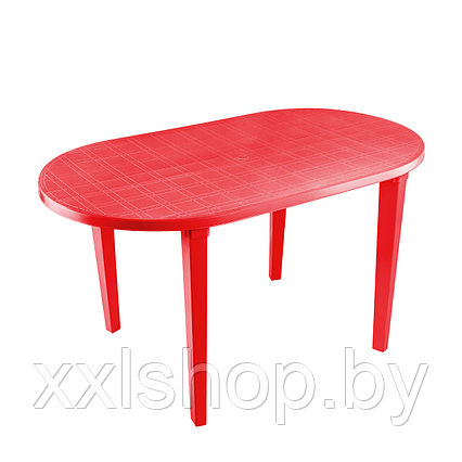 Стол овальный пластиковый (красный), фото 2