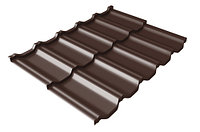 Металлочерепица модульная квинта Uno Grand Line c 3D резом 0,5 Rooftop Бархат RAL 8017 Шоколад