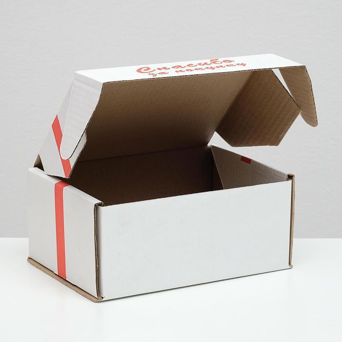 Коробка самосборная, "Спасибо за покупку", белая, 22 х 16,5 х 10 см - фото 3 - id-p174322702