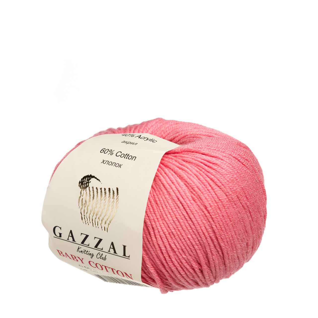 Пряжа Gazzal Baby Cotton цвет 3435 коралловый