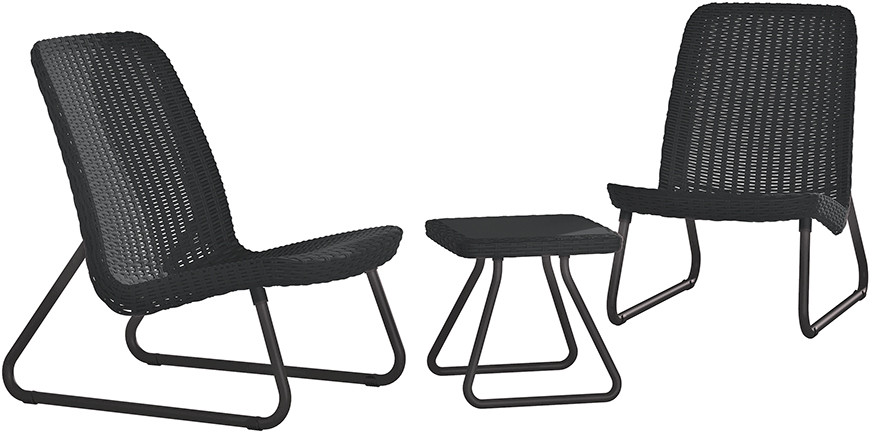 Набор уличной мебели (2 кресла, столик) Rio Patio set, графит, фото 1