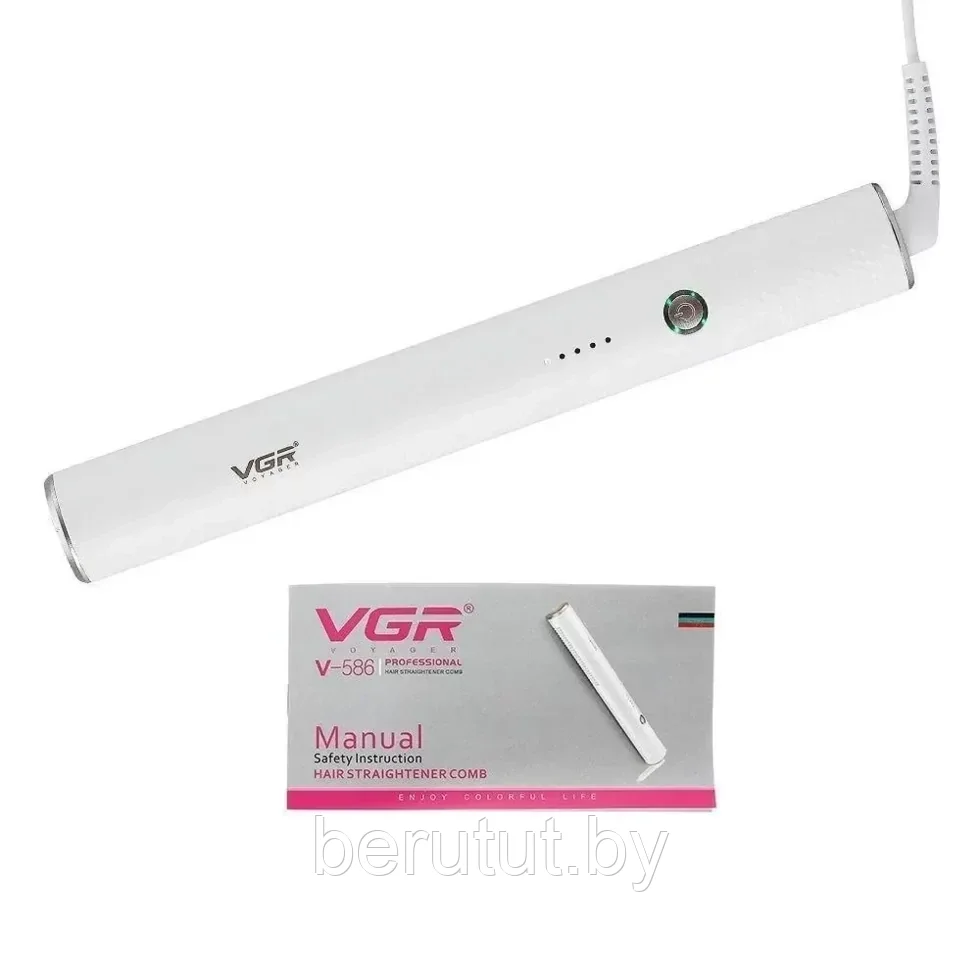 Выпрямитель для волос, Термощетка Mivis VGR V-586 ,белый - фото 2 - id-p174869498