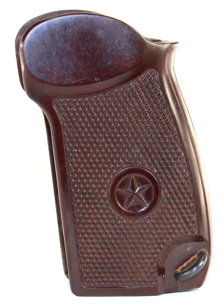 Рукоятка "2 сорт" бакелитовая узкая для МР 654К (300-ой и 500-ой серии) коричневая.