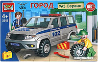 Конструктор Город мастеров Город SB-3345 УАЗ Patriot Полиция в автосервисе