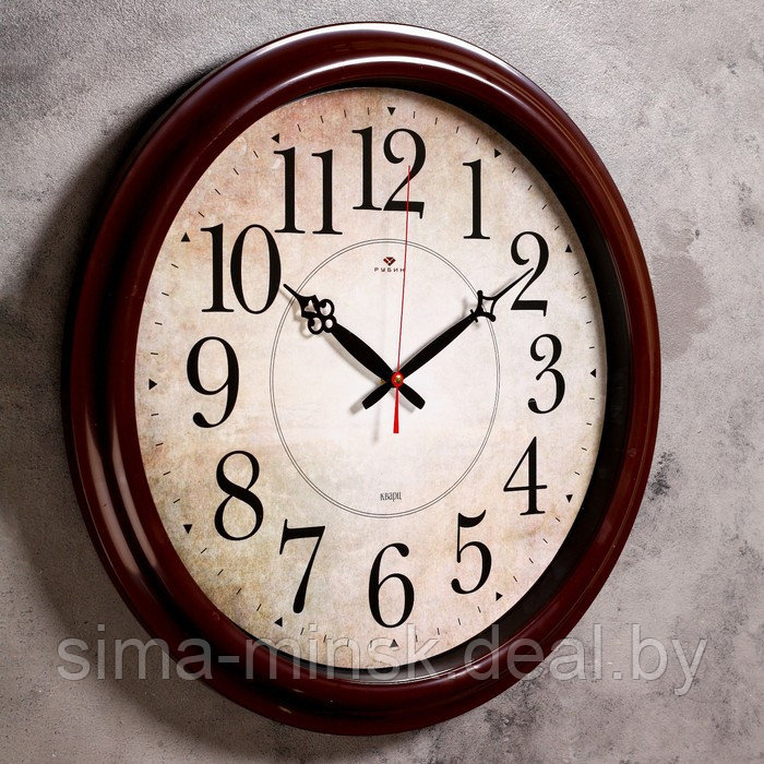 Часы настенные, серия: Классика, "Клавер", коричневые, циферблат 40 см, 48 см - фото 2 - id-p174895287