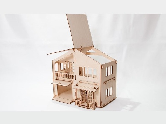Конструктор деревянный "Дом с гаражом" H-11 - фото 4 - id-p174899458
