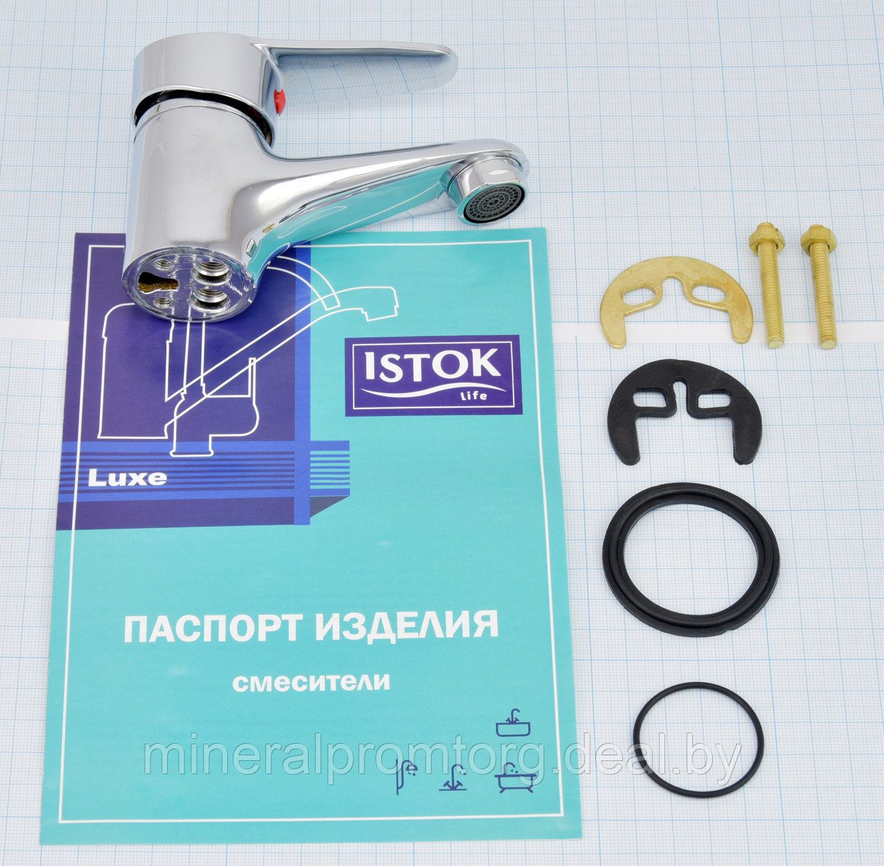 Смеситель Istok life Luxe для умывальника одноручный с литым изливом 90 мм Арт. 0402.770 - фото 6 - id-p174901447