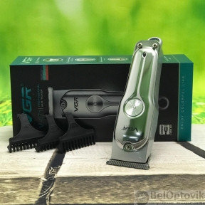 Машинка для стрижки волос, бороды, усов-триммер VGRVoyager  V-071 беспроводная аккумуляторная (3 насадки)