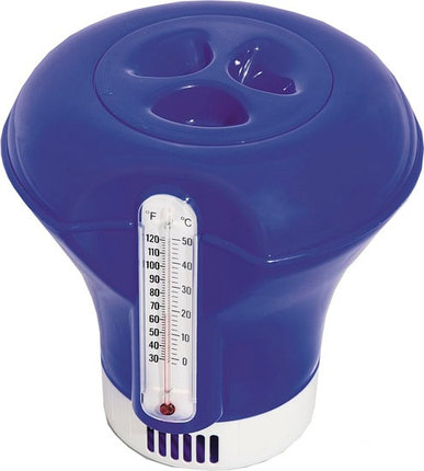 Аксессуары для бассейнов Bestway Поплавок-дозатор с термометром 18.5 см 58209 (синий), фото 2